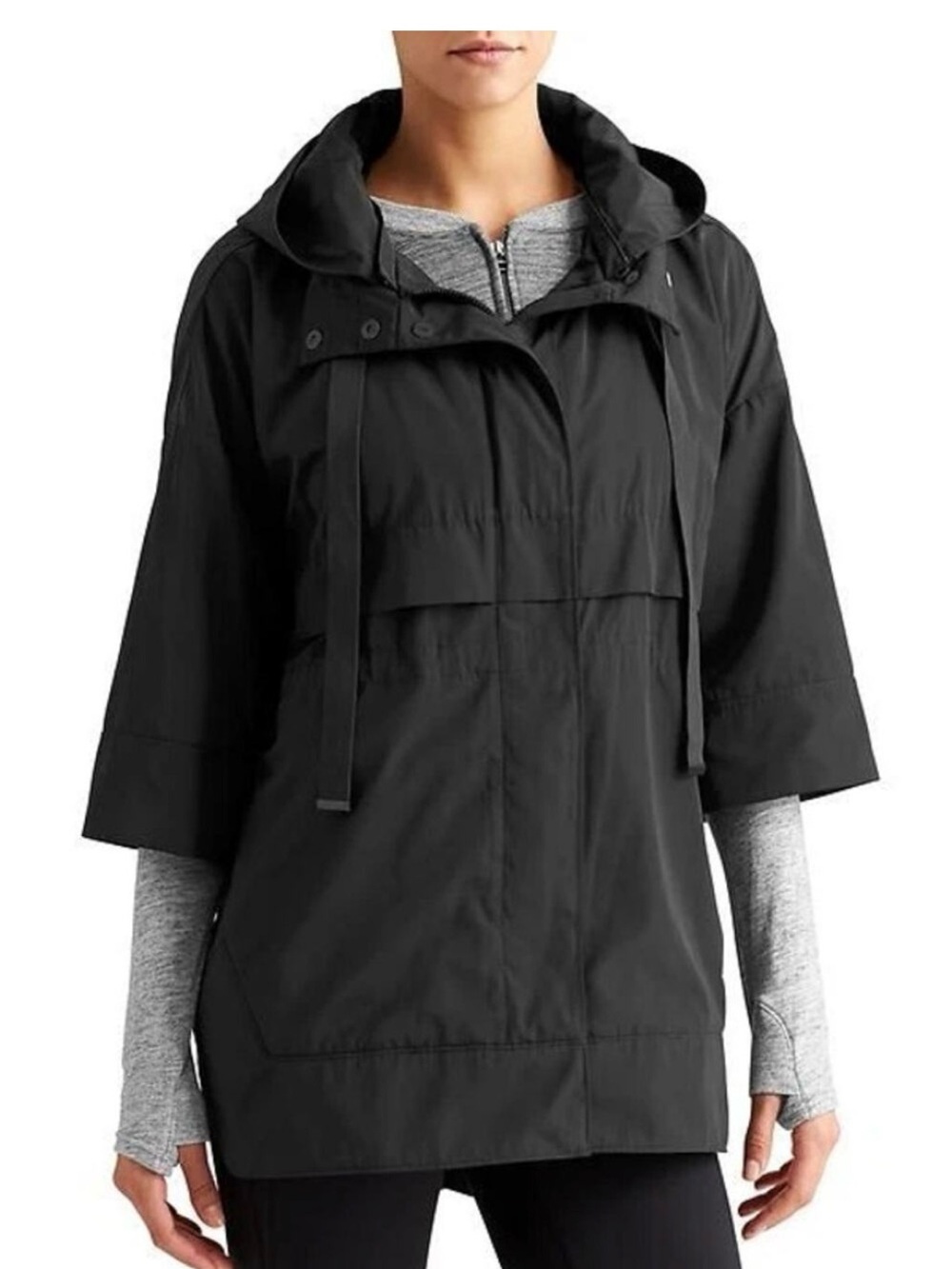 Derek Lam 10 Crosby Women’s Black Hooded Lightweight Rain Jacket